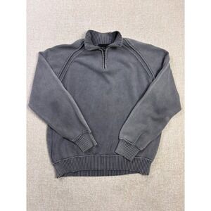 BKE Mens Quarter Zip Sweater Grey Mock Neck Knit Pullover XXL Fits Large/XL